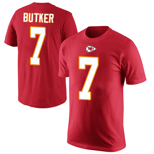 Men Kansas City Chiefs #7 Butker Harrison Red Rush Pride Name and Number T-Shirt